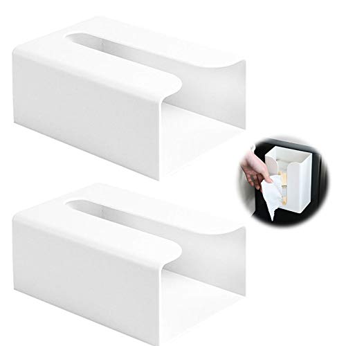 2 Stück Papier Handtuchspender Stehend Wandhalterung Serviettenhalter Müllsäcke Spender Toilettenpapier Spender Ohne Bohren Papierhandtuchhalter aus Kunststoff für Toiletten Küchen Wohnzimmer Weiß von YCZCHE14