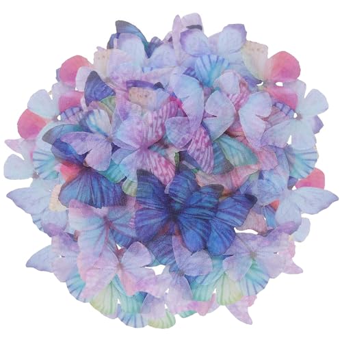 Schmetterlinge 1000 Stück Durchscheinender Chiffon Schmetterling Organza Stoff Schmetterling DIY Zubehör Applikationen Für Schmuckherstellung Hochzeit Party Versammlung Gartendek von YCZCHE14