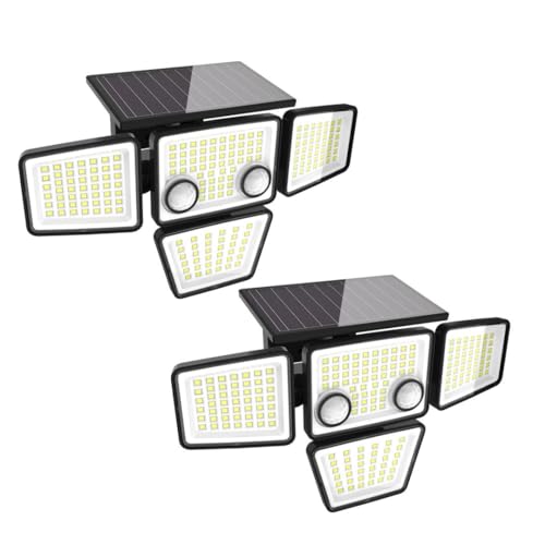 YD LIFE 2PCS Solarlampen für Außen 1200lm,188 LED Solarleuchte Solar Wandleuchte Doppelsensoren mit 270°Beleuchtungswinkel,IP65 Wasserdichte,Solarflutlicht für Garten Garage Terrasse von YD LIFE