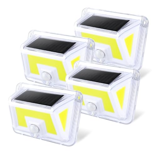 YD LIFE Solarlampen für Außen mit bewegungsmelder,500LM,90 LED 3 Modi 180° Superhelle Solarleuchte Sicherheitswandleuchte IP65 Wasserdichte Wandleuchte für Wand Post Pathway Garten[4 Stück] von YD LIFE