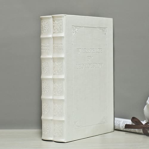 Dekorative Bücher mit weißen Kunstleder-Buchboxen zur Dekoration, zum Ausstellen, modische dekorative Aufbewahrungsboxen, künstliche Dekobücher (2er-Set) C104S+C105S) von YD SZ YADOO