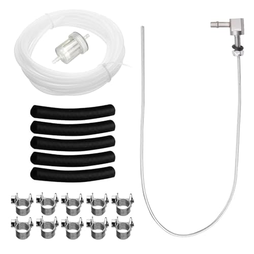 18 Stück Kraftstoff Standrohr Set, Benzinschlauch Kit mit 1 Ölfilter 1 Kraftstoffleitung 5 Verbindungsrohr 10 Schlauchschelle, 4M Dieselheizung Kraftstoffleitung für Standheizung Diesel von YDAKGUEY