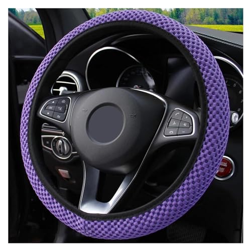 Lenkradbezug Auto 1 Stück Auto-Lenkradbezug Auto-Lenkrad-Abdeckung Rutschfest Auto-Styling-Zubehör Universell Universal Lenkradschutz(Purple) von YDCDFVBVGM