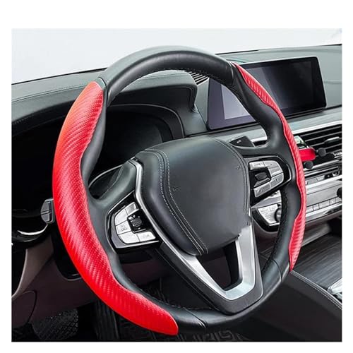 Lenkradbezug Auto 2 Stück Four Seasons Auto-Lenkradbezug Für Den Innenbereich Rutschfest Auto-Dekoration Zubehör Universell Universal Lenkradschutz(Red) von YDCDFVBVGM