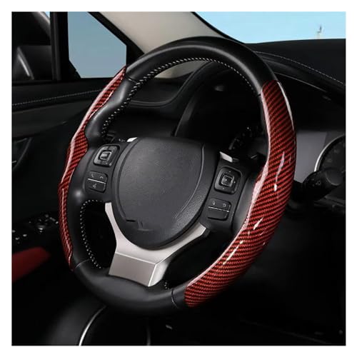 Lenkradbezug Auto 36 Cm Auto-Lenkradabdeckung Rutschfest Ultradünn Kartenabdeckung Autogriff-Schutzhülle Universell Universal Lenkradschutz(Glossy-Red) von YDCDFVBVGM