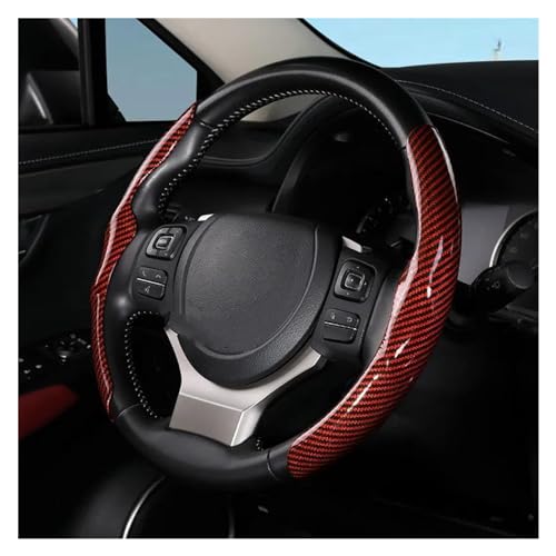 Lenkradbezug Auto 36 Cm Auto-Lenkradabdeckung Rutschfest Ultradünn Kartenabdeckung Autogriff-Schutzhülle Universell Universal Lenkradschutz(Glossy-Red) von YDCDFVBVGM