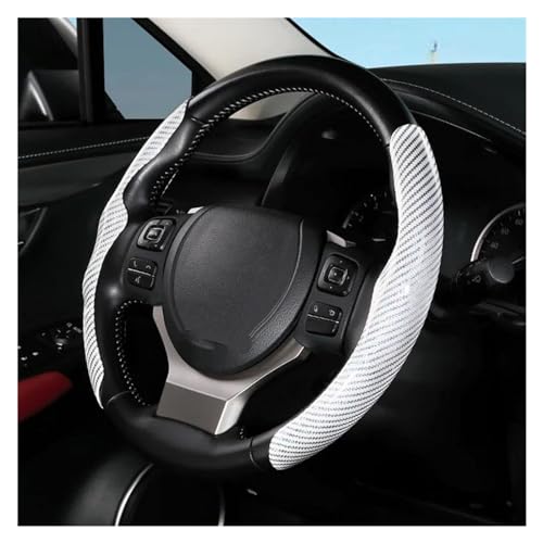 Lenkradbezug Auto 36 Cm Auto-Lenkradabdeckung Rutschfest Ultradünn Kartenabdeckung Autogriff-Schutzhülle Universell Universal Lenkradschutz(Glossy-White) von YDCDFVBVGM