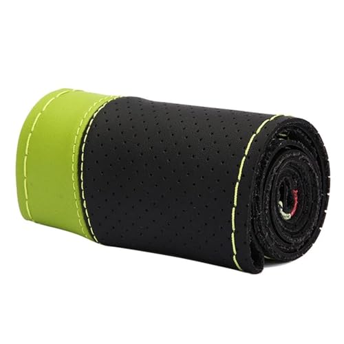 Lenkradbezug Auto 38 Cm Auto-Lenkradbezug Modische Nähte Handgenäht Weich Rutschfest Auto-Innenausstattung Universal Lenkradschutz(Green) von YDCDFVBVGM