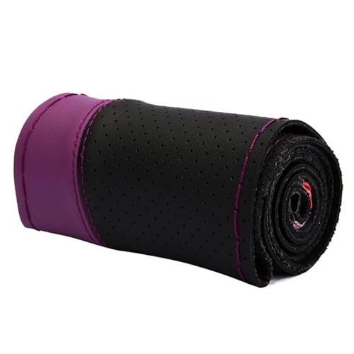 Lenkradbezug Auto 38 Cm Auto-Lenkradbezug Modische Nähte Handgenäht Weich Rutschfest Auto-Innenausstattung Universal Lenkradschutz(Purple) von YDCDFVBVGM