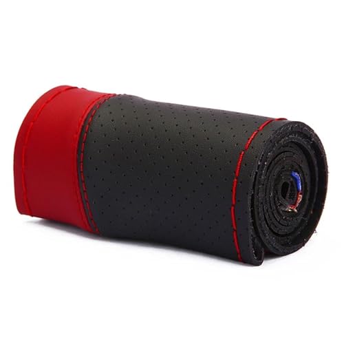 Lenkradbezug Auto 38 Cm Auto-Lenkradbezug Modische Nähte Handgenäht Weich Rutschfest Auto-Innenausstattung Universal Lenkradschutz(Red) von YDCDFVBVGM