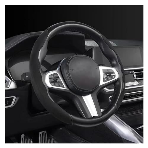 Lenkradbezug Auto Auto-Lenkradabdeckung 38 Cm 15 Zoll Universal-Lenkradabdeckung Rutschfestes Zubehör Universal Lenkradschutz(B BLACK) von YDCDFVBVGM