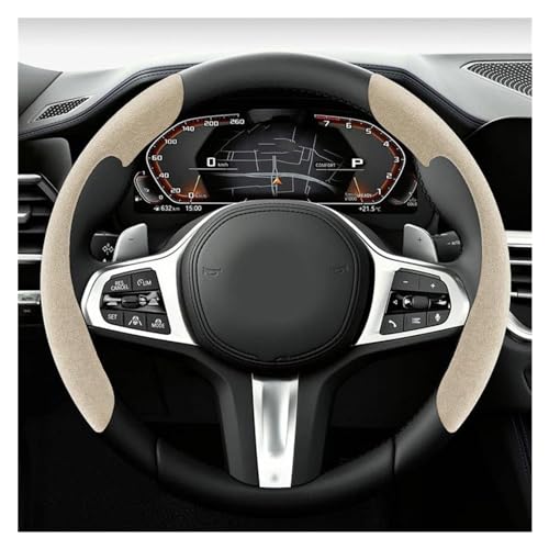 Lenkradbezug Auto Auto-Lenkradabdeckung 38 Cm 15 Zoll Universal-Lenkradabdeckung Rutschfestes Zubehör Universal Lenkradschutz(BEIGE) von YDCDFVBVGM