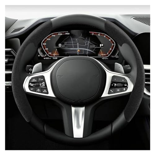 Lenkradbezug Auto Auto-Lenkradabdeckung 38 Cm 15 Zoll Universal-Lenkradabdeckung Rutschfestes Zubehör Universal Lenkradschutz(BLACK) von YDCDFVBVGM