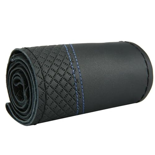 Lenkradbezug Auto Auto-Lenkradbezüge 38 Cm Weiche Autoabdeckungen Auto-Innenausstattung Universal Lenkradschutz(Blue Thread) von YDCDFVBVGM