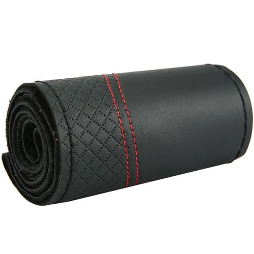 Lenkradbezug Auto Auto-Lenkradbezüge 38 Cm Weiche Autoabdeckungen Auto-Innenausstattung Universal Lenkradschutz(Red Thread) von YDCDFVBVGM
