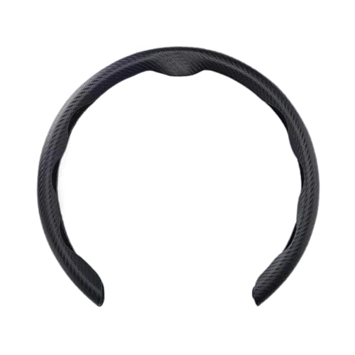 Lenkradbezug Auto Auto-Lenkradbezug 38 Cm 15 Zoll Rutschfest Atmungsaktiv Rutschfest Zubehör Lenkrad Dekorativ Universal Lenkradschutz(Carbon Fiber Black) von YDCDFVBVGM