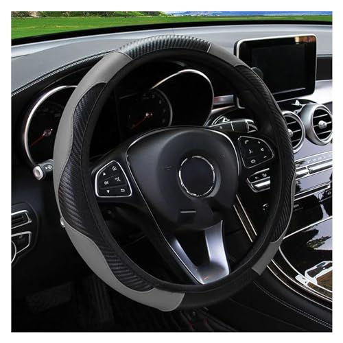 Lenkradbezug Auto Auto-Lenkradbezug Atmungsaktiv Rutschfest Geeignet Für 37–38,5 Cm Auto-Dekoration Universal Lenkradschutz(Gray) von YDCDFVBVGM
