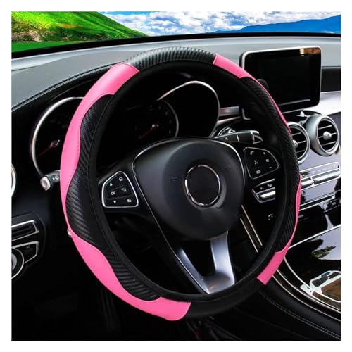 Lenkradbezug Auto Auto-Lenkradbezug Atmungsaktiv Rutschfest Geeignet Für 37–38,5 Cm Auto-Dekoration Universal Lenkradschutz(Pink) von YDCDFVBVGM