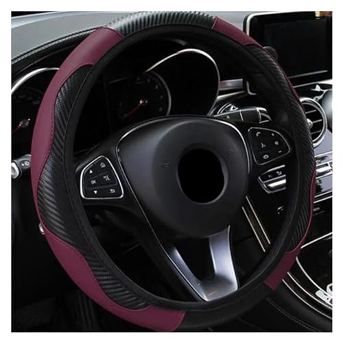 Lenkradbezug Auto Auto-Lenkradbezug Atmungsaktiv Rutschfest Lenkbezüge 37–38 Cm Auto-Dekoration Universell Universal Lenkradschutz(Claret) von YDCDFVBVGM
