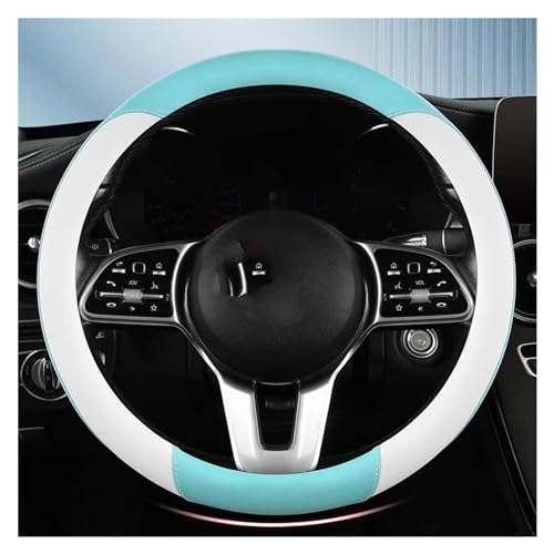 Lenkradbezug Auto Auto-Lenkradbezug Colorblock Auto-Innenausstattung Rutschfestes Atmungsaktives Zubehör Universal Lenkradschutz(Blue circle) von YDCDFVBVGM