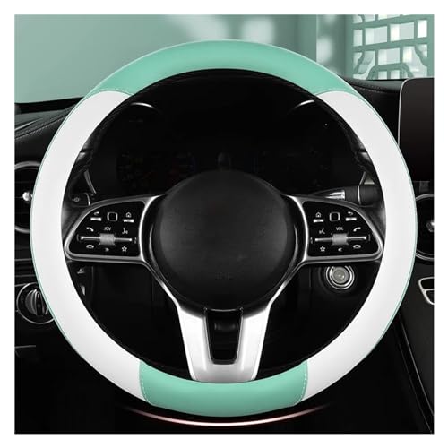 Lenkradbezug Auto Auto-Lenkradbezug Colorblock Auto-Innenausstattung Rutschfestes Atmungsaktives Zubehör Universal Lenkradschutz(Green circle) von YDCDFVBVGM