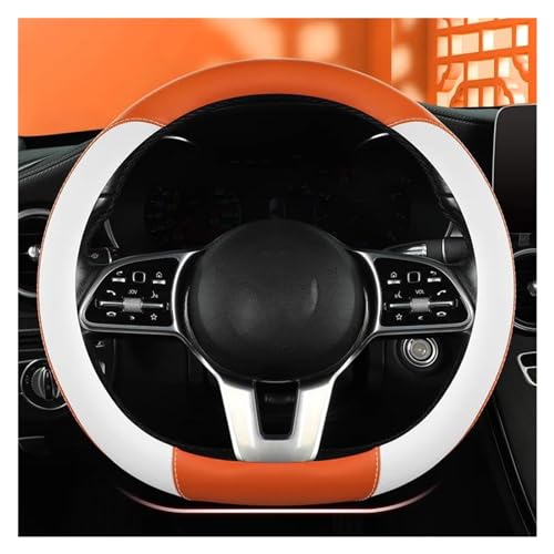 Lenkradbezug Auto Auto-Lenkradbezug Colorblock Auto-Innenausstattung Rutschfestes Atmungsaktives Zubehör Universal Lenkradschutz(Orange Type D) von YDCDFVBVGM