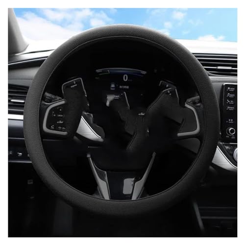 Lenkradbezug Auto Auto-Lenkradbezug Elastisch Weich Auto-Dekoration Zubehör Rutschfest Verschleißfest Ganzjährig Universell Universal Lenkradschutz(Black) von YDCDFVBVGM