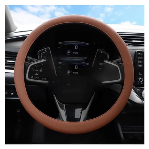 Lenkradbezug Auto Auto-Lenkradbezug Elastische Textur Weich Mehrfarbig Auto-Dekoration Zubehör Universell Universal Lenkradschutz(Brown) von YDCDFVBVGM