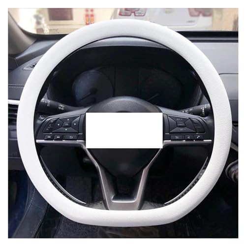 Lenkradbezug Auto Auto-Lenkradbezug Elastische Textur Weich Mehrfarbig Auto-Dekoration Zubehör Universell Universal Lenkradschutz(White) von YDCDFVBVGM