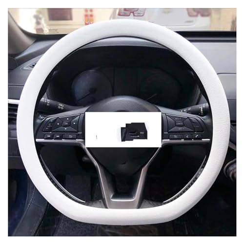 Lenkradbezug Auto Auto-Lenkradbezug Rutschfest 36–40 Cm Lenkrad Mehrfarbig Auto-Dekoration Zubehör Universell Universal Lenkradschutz(White) von YDCDFVBVGM