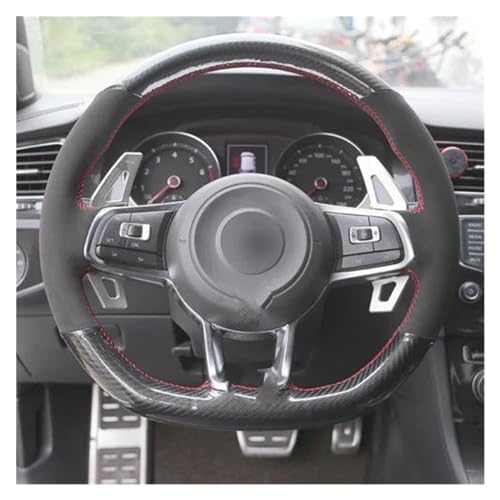 Lenkradbezug Auto Für VW Für Golf 7 Für GTI Für Golf R MK7 Für Polo Für Scirocco 2015 2016 Auto Lenkrad Abdeckung Auto Innen Universal Lenkradschutz(F) von YDCDFVBVGM