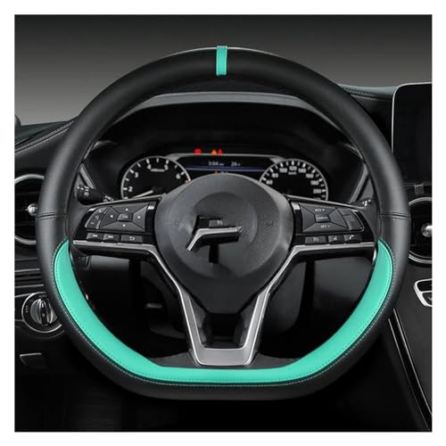 Lenkradbezug Auto Für X-Trail Für Qashqai Für März Für Serena Für Auto Innen Zubehör Auto Lenkrad Abdeckung Universal Lenkradschutz(GREEN) von YDCDFVBVGM