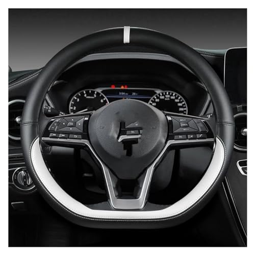 Lenkradbezug Auto Für X-Trail Für Qashqai Für März Für Serena Für Auto Innen Zubehör Auto Lenkrad Abdeckung Universal Lenkradschutz(WHITE) von YDCDFVBVGM