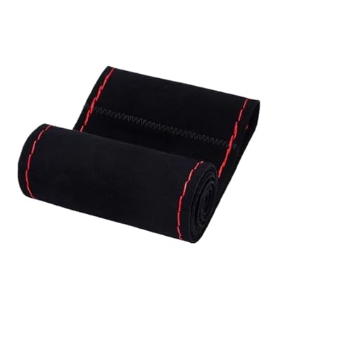 Lenkradbezug Auto Lenkradbezug Auto-Lenkrad-Geflecht-Abdeckung Rutschfester Innenschutz Universell Universal Lenkradschutz(Style 1-Red Thread) von YDCDFVBVGM
