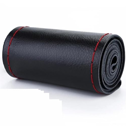 Lenkradbezug Auto Mikrofaser-Leder-Lenkradbezug 37–38 Cm Auto-Lenkradbezug Auto-Innenausstattung Universal Lenkradschutz(Black-Red Thread) von YDCDFVBVGM