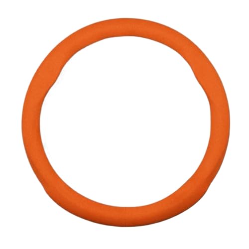 Lenkradbezug Auto Pelz-Leder-Auto-Lenkradbezug Kein Geruch Superdünn Auto-Lenkradbezug Innenzubehör Universal Lenkradschutz(Round-Orange) von YDCDFVBVGM