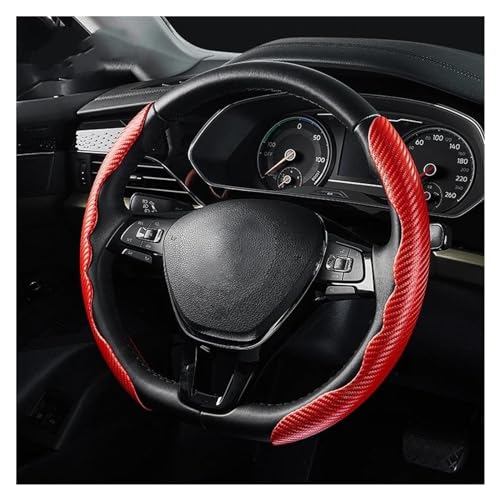 Lenkradbezug Auto Ultradünne Auto-Lenkradabdeckung 38 Cm Rutschfeste Lenkradabdeckung Universal Lenkradschutz(Full Red) von YDCDFVBVGM