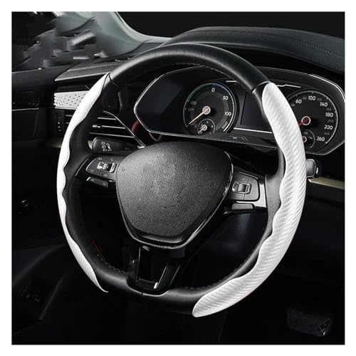 Lenkradbezug Auto Ultradünne Auto-Lenkradabdeckung 38 Cm Rutschfeste Lenkradabdeckung Universal Lenkradschutz(Full White) von YDCDFVBVGM