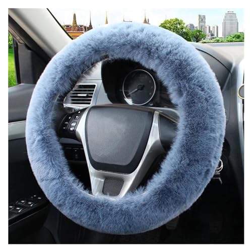 Lenkradbezug Auto Universal 36-39 Cm Auto Lenkrad Abdeckung Flauschigen Kaninchen Haar Abdeckung Für Lenkrad Auto Lenkung Wrap Universal Lenkradschutz(Gray) von YDCDFVBVGM