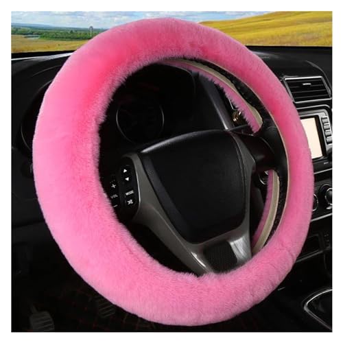 Lenkradbezug Auto Universal 36-39 Cm Auto Lenkrad Abdeckung Flauschigen Kaninchen Haar Abdeckung Für Lenkrad Auto Lenkung Wrap Universal Lenkradschutz(Rink) von YDCDFVBVGM