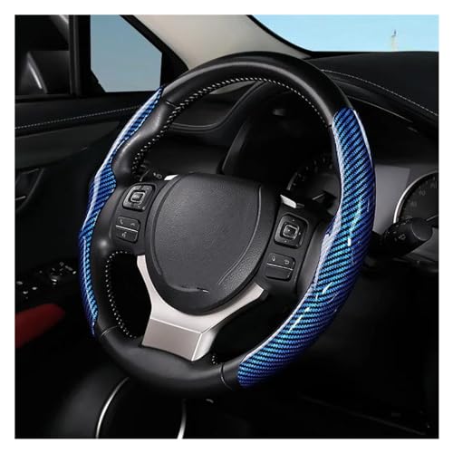 YDCDFVBVGM Lenkradbezug Auto 36 cm Auto-Lenkradabdeckung rutschfest Ultradünn Kartenabdeckung Autogriff-Schutzhülle Universell Universal Lenkradschutz(Glossy-Blue) von YDCDFVBVGM