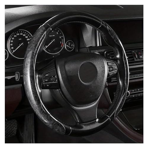 YDCDFVBVGM Lenkradbezug Auto 38 cm, 2 Stück, Aussehen Universeller Auto-Lenkradbezug rutschfest Auto-Innenraum Auto-Dekoration Zubehör Universal Lenkradschutz(D Black 2pcs) von YDCDFVBVGM