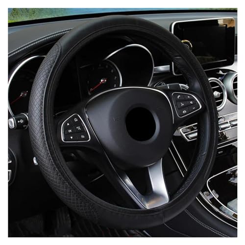 YDCDFVBVGM Lenkradbezug Auto 38 cm Auto-Lenkradring Elastisches Band Griffabdeckung Auto-Innenzubehör Universal Lenkradschutz(Black) von YDCDFVBVGM