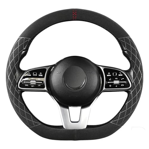 YDCDFVBVGM Lenkradbezug Auto Auto-Anti-Rutsch-Lenkradbezug Auto-Lenkrad-Schutzhülle Modischer Stil 38 cm Typ Außendurchmesser Universell Universal Lenkradschutz(D-B red) von YDCDFVBVGM