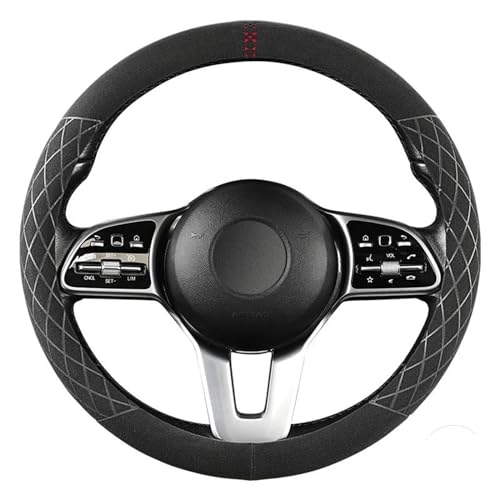 YDCDFVBVGM Lenkradbezug Auto Auto-Anti-Rutsch-Lenkradbezug Auto-Lenkrad-Schutzhülle Modischer Stil 38 cm Typ Außendurchmesser Universell Universal Lenkradschutz(O-B red) von YDCDFVBVGM