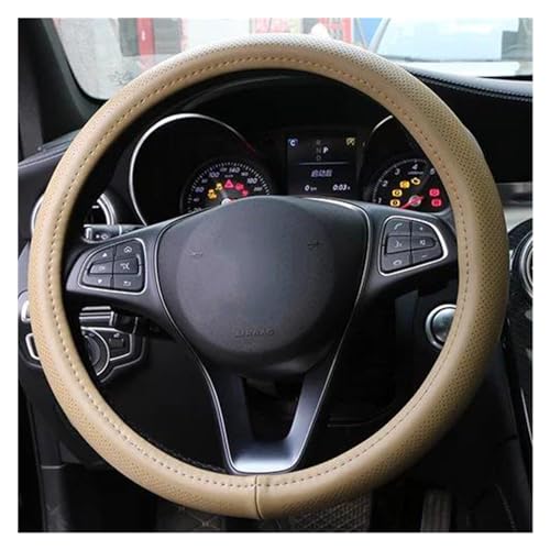 YDCDFVBVGM Lenkradbezug Auto Auto Lenkrad Abdeckung Universal Liner Lenkrad Geflecht Anti-rutsch Und Atmungsaktive Auto Teile Universal Lenkradschutz(Beige) von YDCDFVBVGM