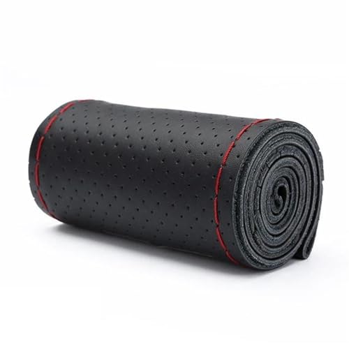 YDCDFVBVGM Lenkradbezug Auto Auto-Lenkrad-Geflecht-Abdeckung Lenkradbezüge Auto-Innenteile Rutschfestes Innenzubehör Universal Lenkradschutz(Black Red) von YDCDFVBVGM