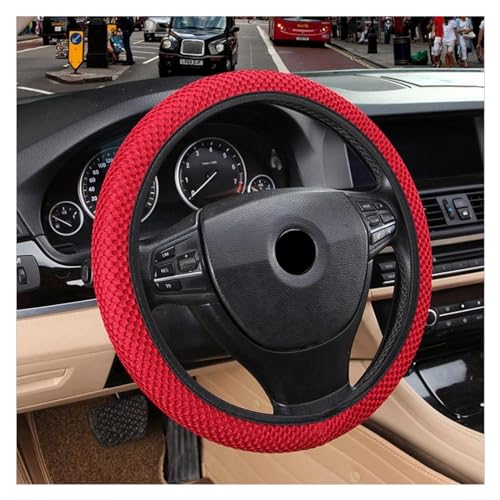 YDCDFVBVGM Lenkradbezug Auto Auto-Lenkradbezug Elastischer Lenkradbezug Atmungsaktiv Passend Für Die Meisten Autos Auto-Innenausstattung Universal Lenkradschutz(Red) von YDCDFVBVGM