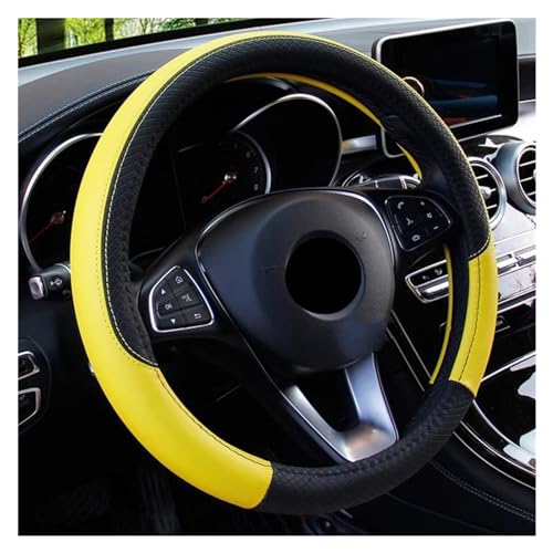 YDCDFVBVGM Lenkradbezug Auto Auto-Lenkradbezug Für 37–38 cm Atmungsaktiv Auto-Lenkradbezug Auto-Innenausstattung Universal Lenkradschutz(Yellow) von YDCDFVBVGM