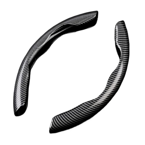 YDCDFVBVGM Lenkradbezug Auto Auto-Lenkradbezug Universell rutschfest 2 Stück Lenkradbezug Rutschfestes Zubehör Universal Lenkradschutz(CarbonfiberBlackABS) von YDCDFVBVGM